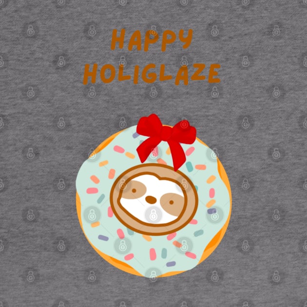 Happy Holidays Christmas Wreath Donut Sloth by theslothinme